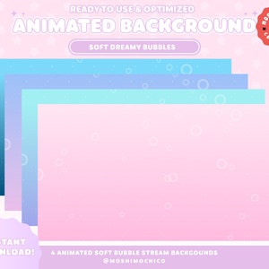 Animated Stream Background, Soft Dreamy Bubble Twitch Overlay, Custom Stream, Cute Aesthetic, Stream Setup, Vtuber Background, Scene, Kawaii