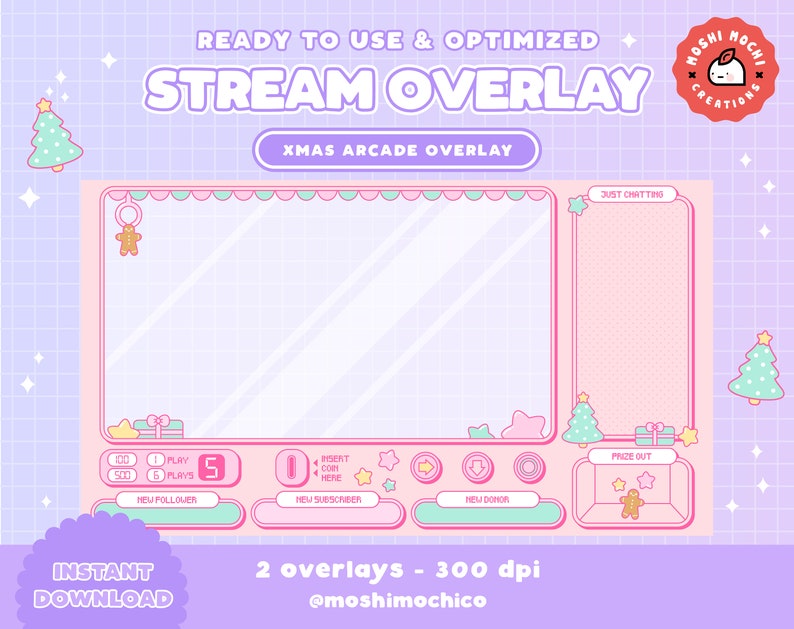 Twitch Stream Overlay Cute Christmas Xmas Arcade Crane | Etsy