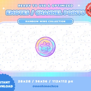 Twitch Rainbow Star Fragment Coin Emotes / Channel Points / Badges / Kawaii / Streamer / Pastel / Streamer Graphics / Sparkle