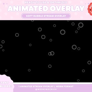 Animated Bubble Stream Add-On / Stream Decoration / Calming Cute Aesthetic / Stream Setup / Overlay / Vtuber Background / Pastello