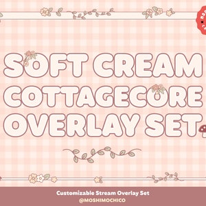 Cottagecore Stream Overlay Set for Twitch, Cozy Floral Package, Forest Aesthetic, Flower Webcam Border, Simple Custom Streaming Setup