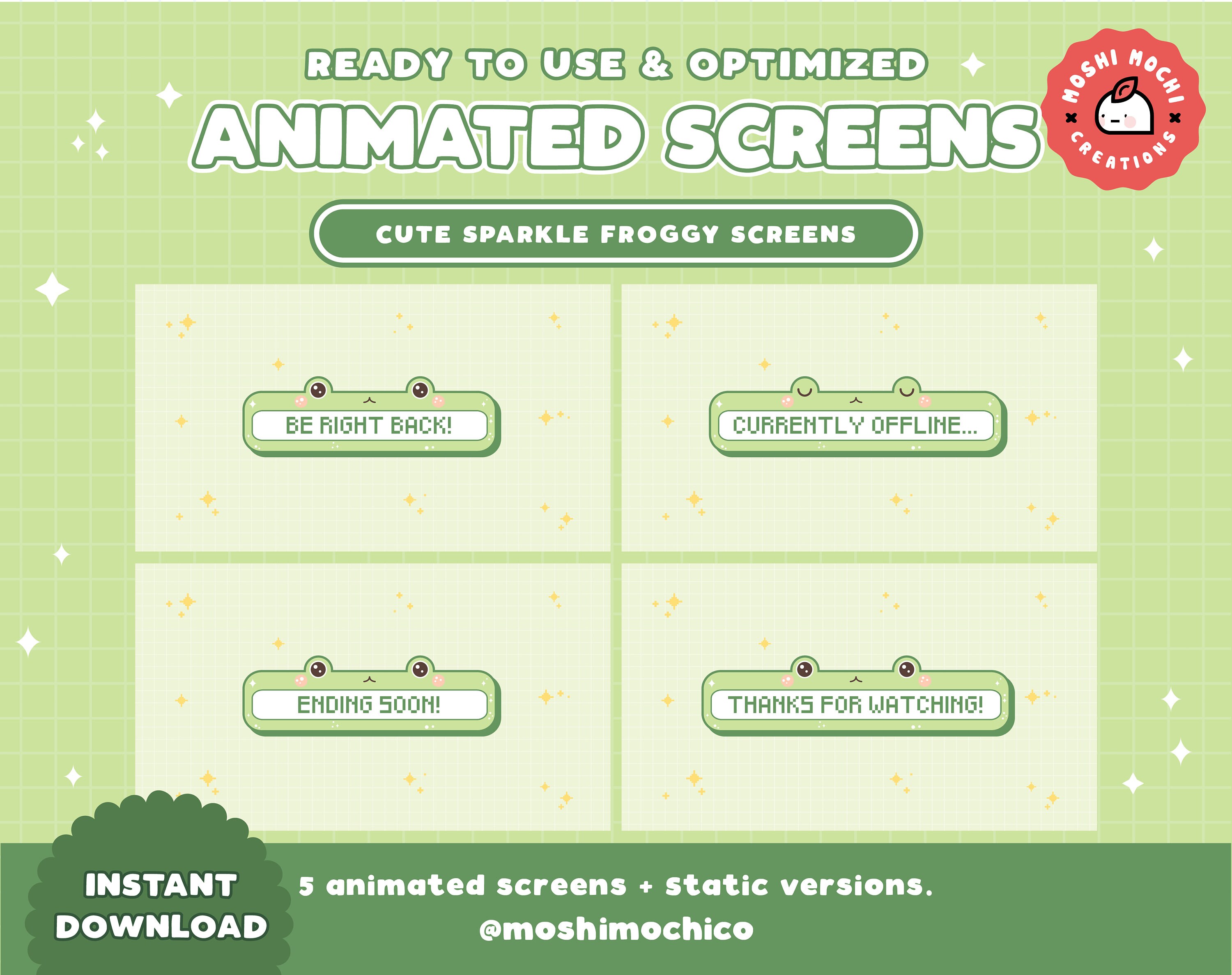 Animated Twitch Froggy Screens  Sparkle Frog  Stream Overlay  Offline   Brb  Starting Soon  Stream Setup  Frog Overlay  Animal - Etsy Israel
