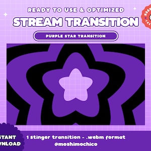 Spooky Purple Star Stinger Transition / Spooky Halloween Stream Transition / Creepy Overlay / Kawaii / Streamer / Streamer Graphics / Screen