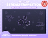 Dark Cherry Blossom Stinger Transition, Twitch Stinger Transition, Cute Scene, Animated Overlay, Japanese Theme, Lofi Aesthetic