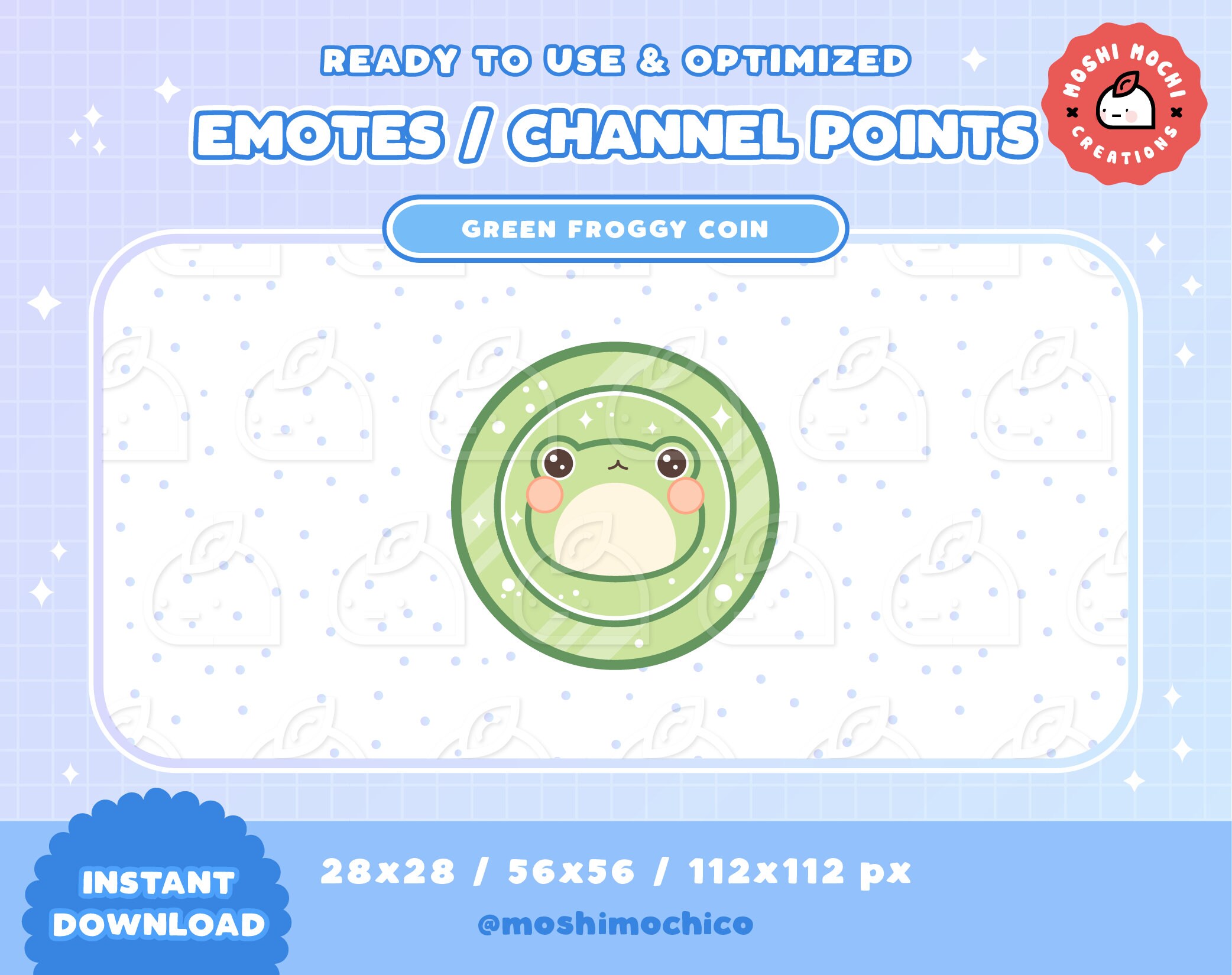 Twitch Frog Channel Point Emote Coin Badges Kawaii Etsy
