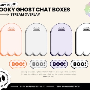 Spooky Ghost Chat Box for Twitch, Halloween, Custom Stream Overlay, Creepy Aesthetic, Streamer Setup, Vtuber Just Chatting Scene, Cute