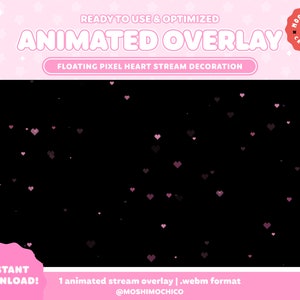 Animated Pixel Heart Stream Add-On / Stream Decoration / Calming Cute Aesthetic / Stream Setup / Overlay / Custom Vtuber Background / Pastel