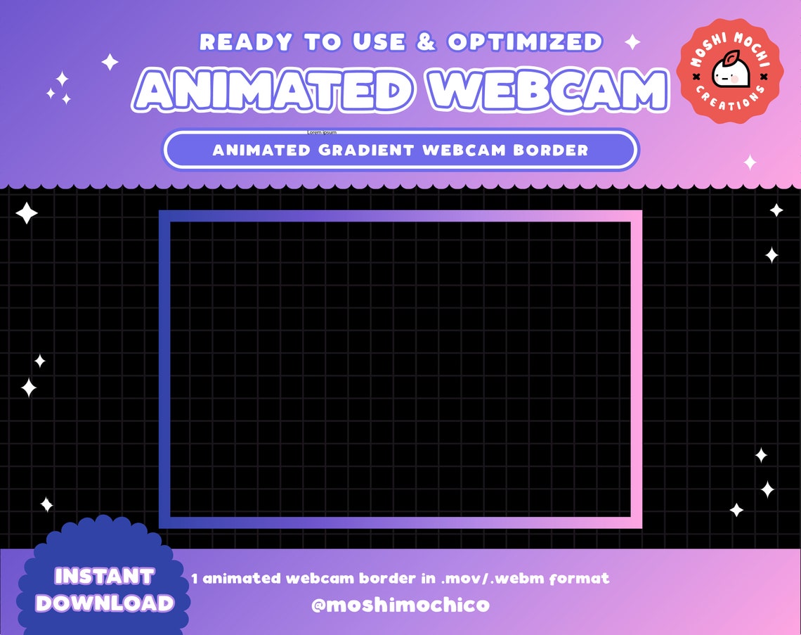 Twitch Animated Pink Blue Purple Gradient Webcam Border Frame - Etsy