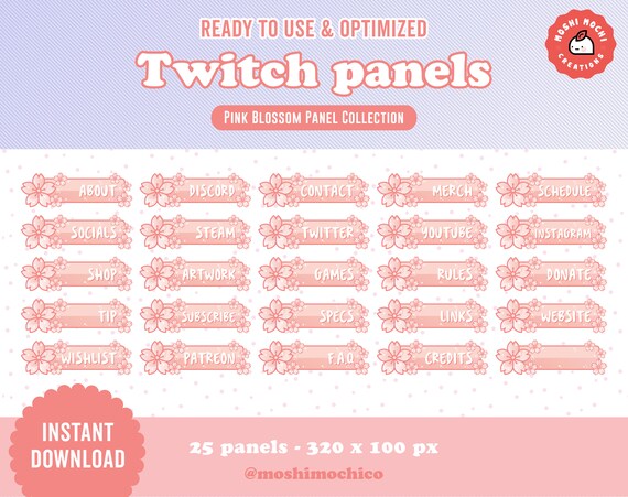 Cute Pink Twitch Panels Cherry Blossom Collection Kawaii Etsy Cute Pink Twitch Panels Cherry Blossom Collection Kawaii Etsy