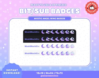 Twitch Sub Badges Bit Badges Mystic Sparkle Moon Etsy Espana