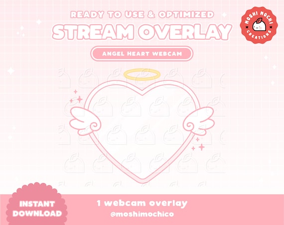 Twitch Cute Pink Dreamy Angel Wing Stream Webcam Border / Streamer.