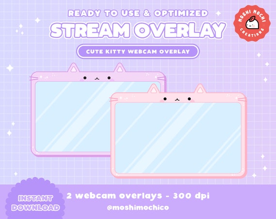 Cat Webcam Border - Kitty cam - Twitch - Stream Setup - Streaming Overlay - Kawaii Aesthetic - Cute Twitch Graphics