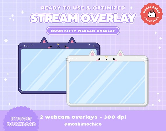 Twitch Cute Moon Kitty Cat Webcam Stream Overlay Streamer Etsy Twitch Cute Moon Kitty Cat Webcam Stream Overlay Streamer Etsy