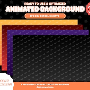 Spooky Bat Stream Background, Animated Halloween Overlay, Custom Stream, Creepy Cute Aesthetic, Stream Setup, Vtuber Background, Scene