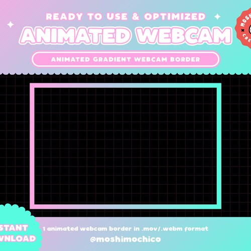 Twitch Animated Baby Pink Blue Webcam Border Frame / Stream - Etsy