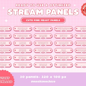 Valentines Panels For Twitch | High Quality | Cute Pink Theme | Aesthetic | Stream Pack | Magical | Kawaii | Wings | Custom | Pastel