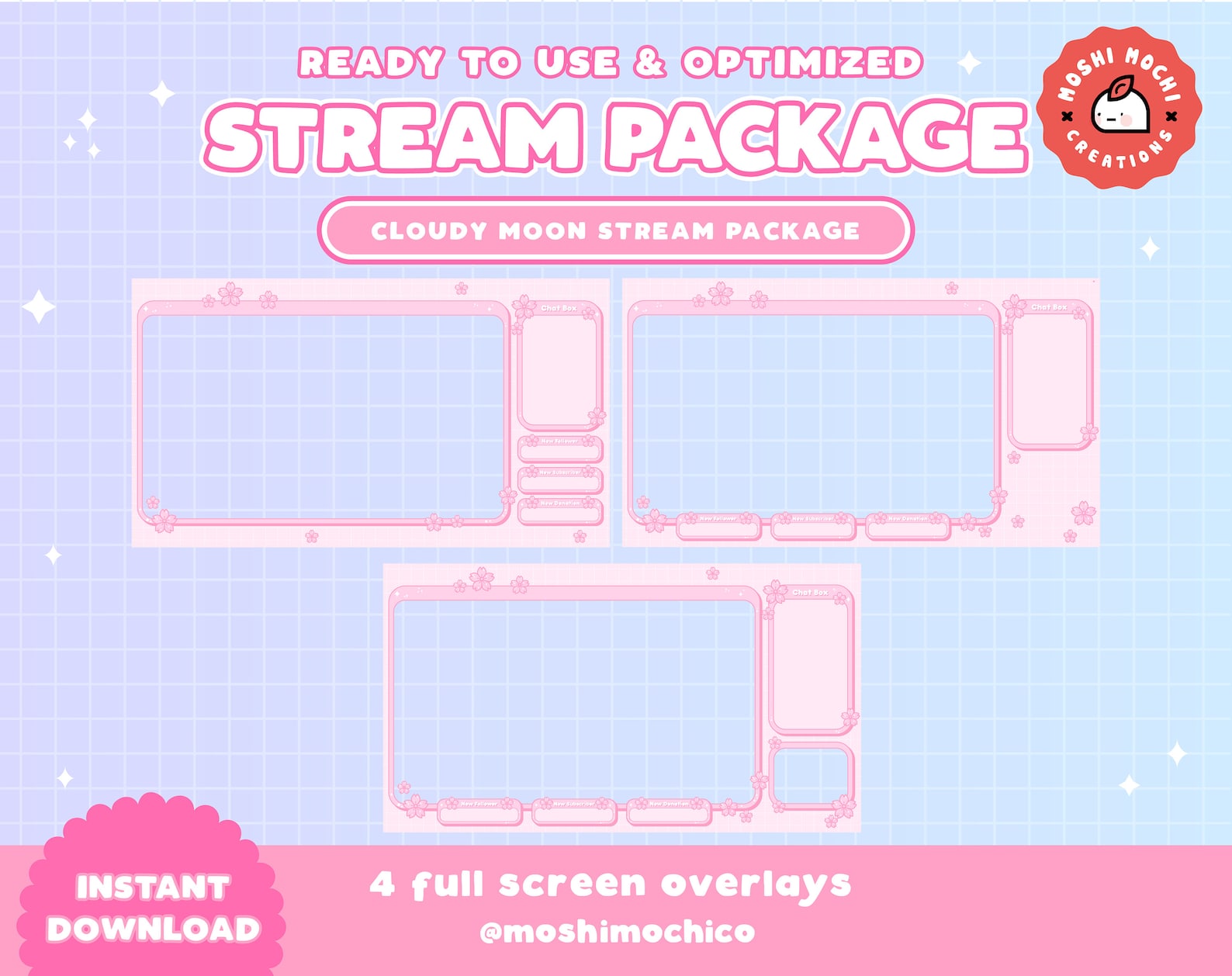 Twitch Cute Pastel Pink Cherry Blossom Flower Stream Package - Etsy