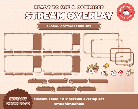 Cottage Core Ingame & Just Chatting Overlay Twitch  