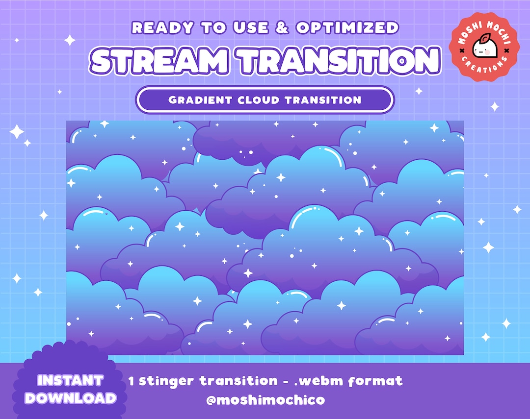 Stream Transition Sticker Stinger Transition for Twitch / Stream Transition / Scene / Iridescent ...