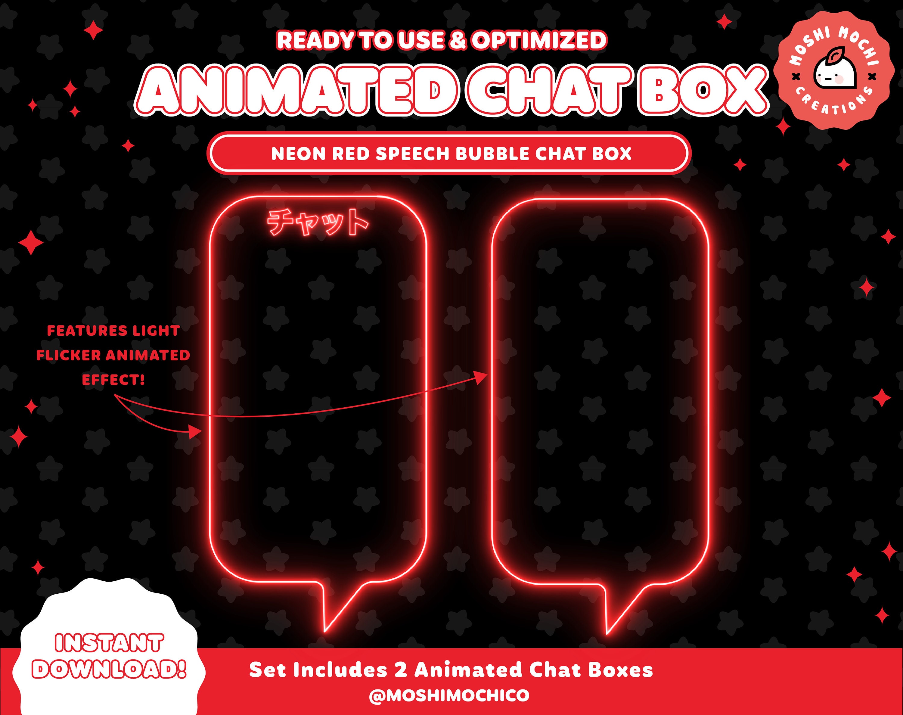 Animated Neon Red Chat Box for Twitch | Custom Stream Overlay | Lofi ...