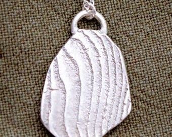 Organic Textured Wave Pendant | Sterling Silver