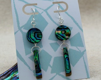 Abalone Shell Hook Earrings | Silver Plated | Sterling Silver