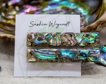 Abalone Shell Resin Hair Clip Barrette Set