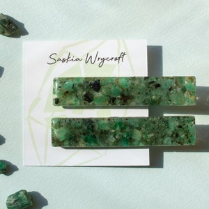 Emerald Rock Resin Hair Clip Barrette Set image 4