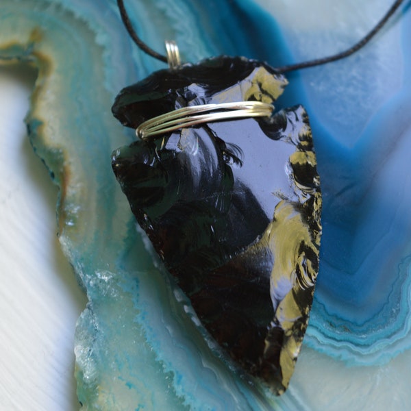 Black Obsidian Arrowhead Pendant