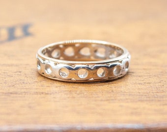 Art Deco Silver & 9ct Yellow Gold Eternity Band Ring | 1930s