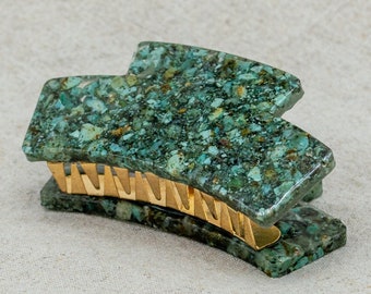 African Turquoise Resin Hair Claw