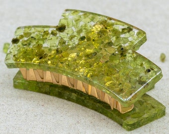 Peridot Resin Hair Claw