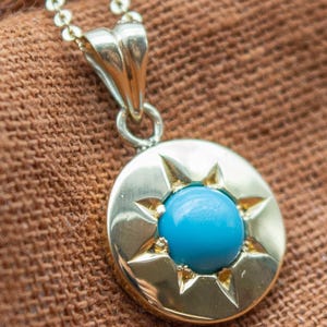 9ct Yellow Gold Victorian Turquoise Pendant | Antique