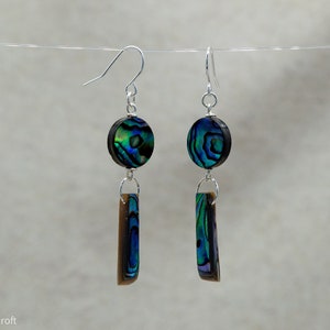 Abalone Shell Hook Earrings Silver Plated Sterling Silver image 6