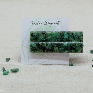 Emerald Rock Resin Hair Clip Barrette Set image 6