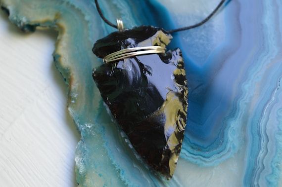 Black Obsidian Arrowhead Pendant
