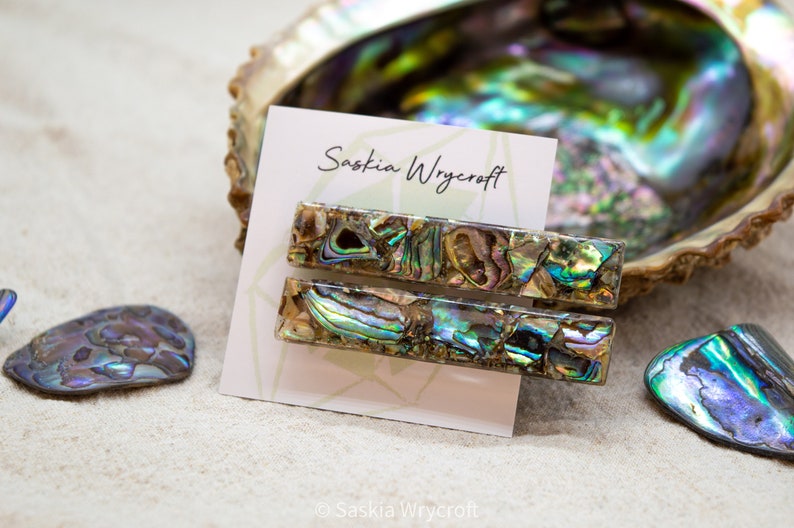 Abalone Shell Resin Hair Clip Barrette Set image 4