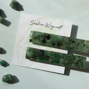 Emerald Rock Resin Hair Clip Barrette Set image 9