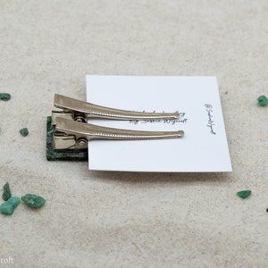 Emerald Rock Resin Hair Clip Barrette Set image 2