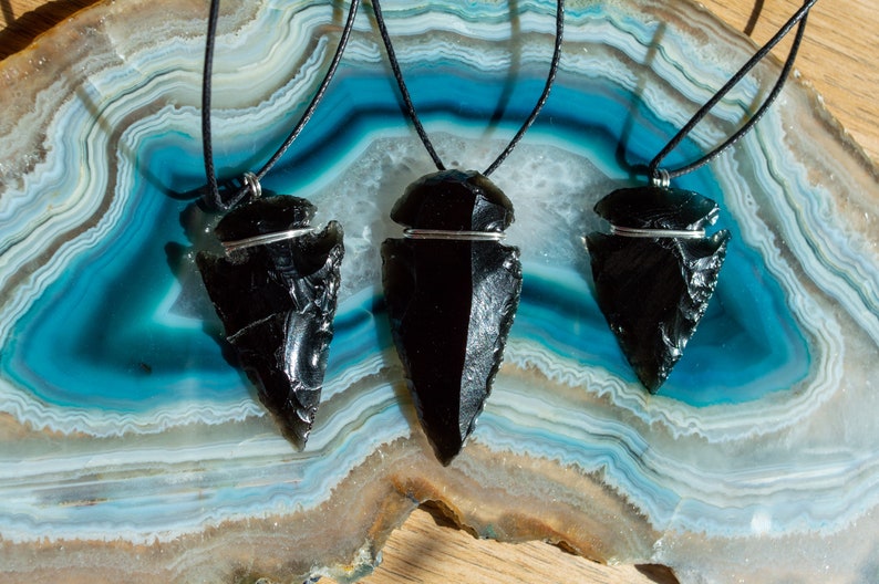 Black Obsidian Arrowhead Pendant image 3