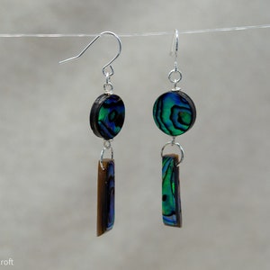 Abalone Shell Hook Earrings Silver Plated Sterling Silver image 4