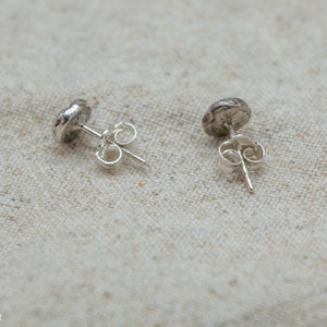 Recycled Silver Ammonite Stud Earrings Sterling Silver image 3