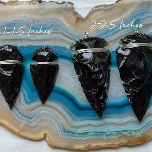 Black Obsidian Arrowhead Pendant image 2
