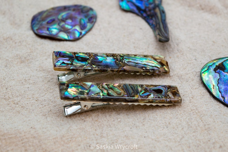 Abalone Shell Resin Hair Clip Barrette Set image 2