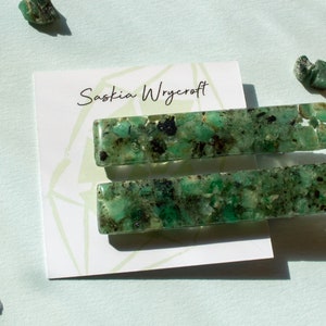 Emerald Rock Resin Hair Clip Barrette Set image 7