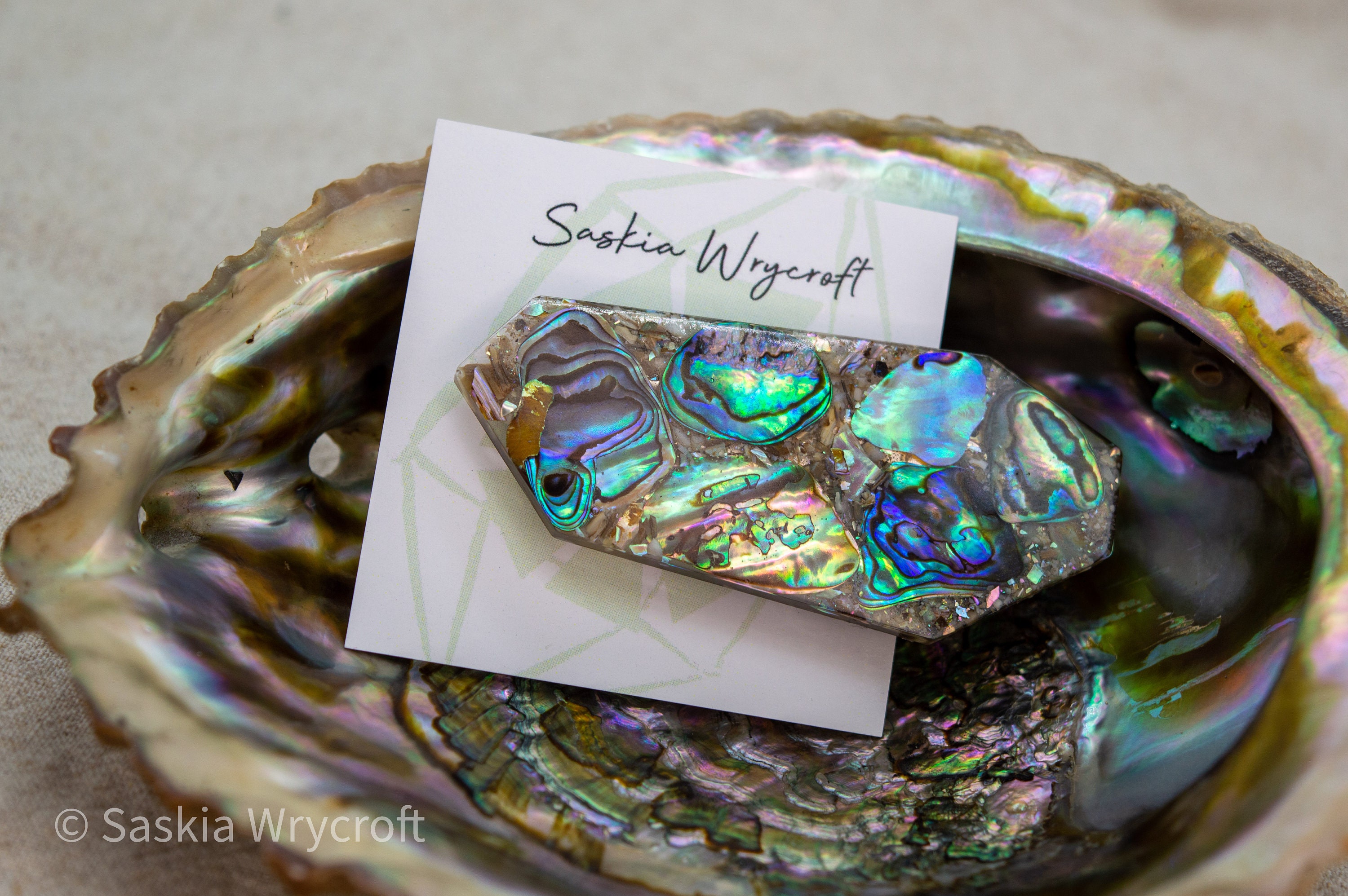 Abalone Shell Resin Hair Clip Barrette | Geometric Clip - Etsy display picture 1