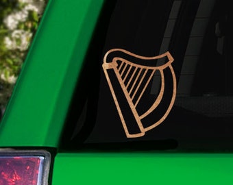 Irish Harp Car Window Decal Car Sticker Vinyl Decal Window Sticker Car Accesory