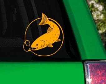Rainbow Trout with Lure Car Window Decal Car Sticker Vinyl Decal Window Sticker Car Accesory
