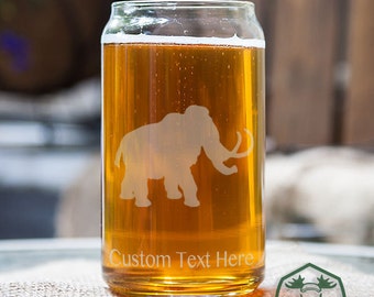 Mammoth Customizable Etched Glassware Beer Can Glass Barware Gift