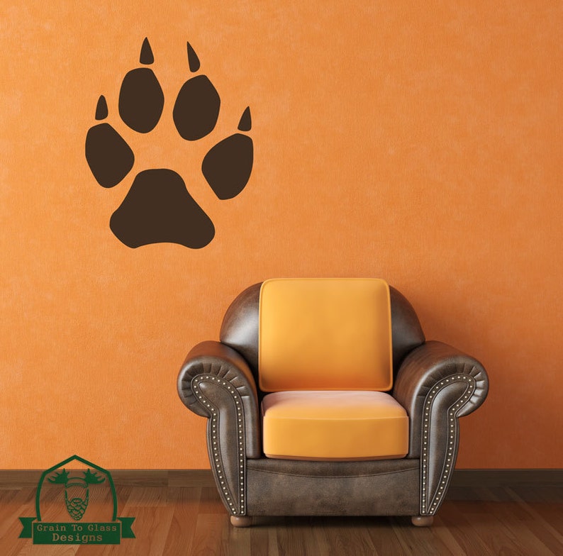 Wolf Paw Print Wall Decor Decal Wall Decal Wall Mural Sticker Etsy